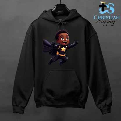 Kids Christian Star Super Boy Black Outfit Apparel