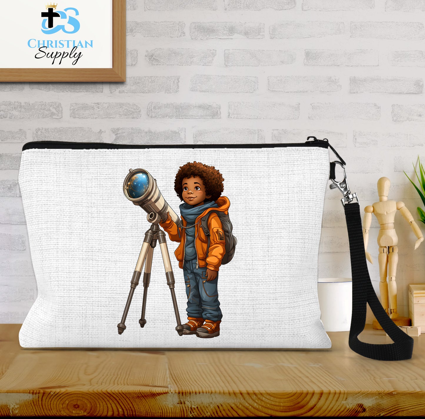 Kids Christian Boy with Telescope Science 2 Wristlet