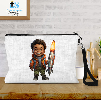 Kids Christian Boy with Rocket Science 2 Wristlet