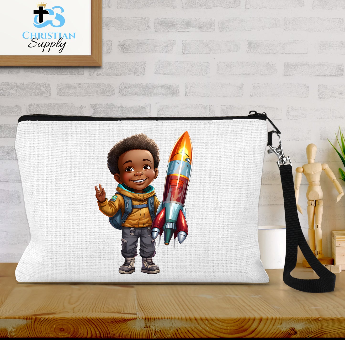 Kids Christian Boy with Rocket Science Wristlet