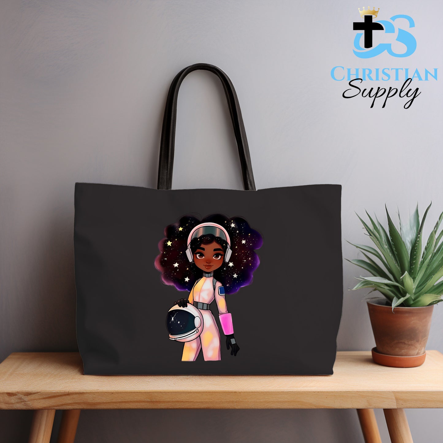 Kids Christian Girl Astronaut Tote Bag