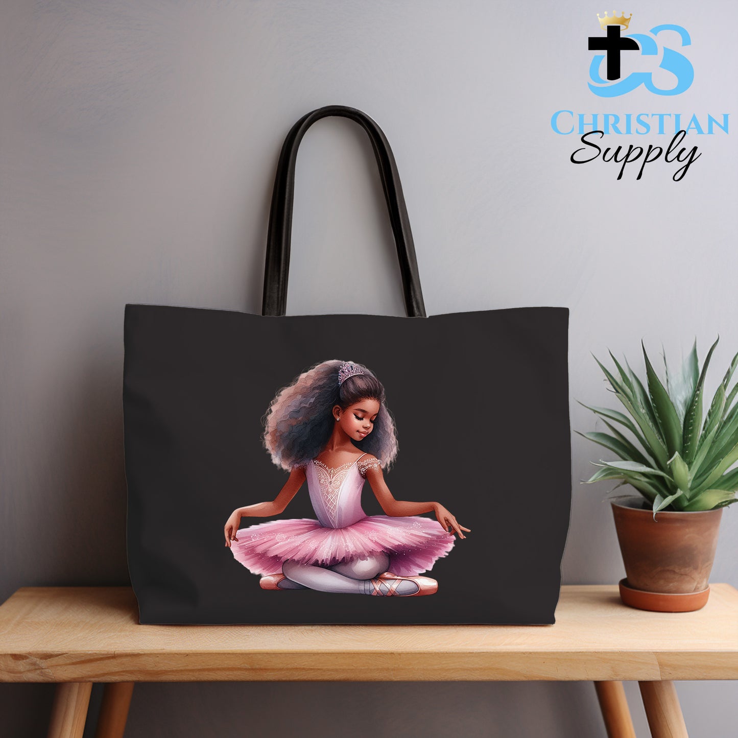 Kids Christian Ballerina Sitting Tote Bag