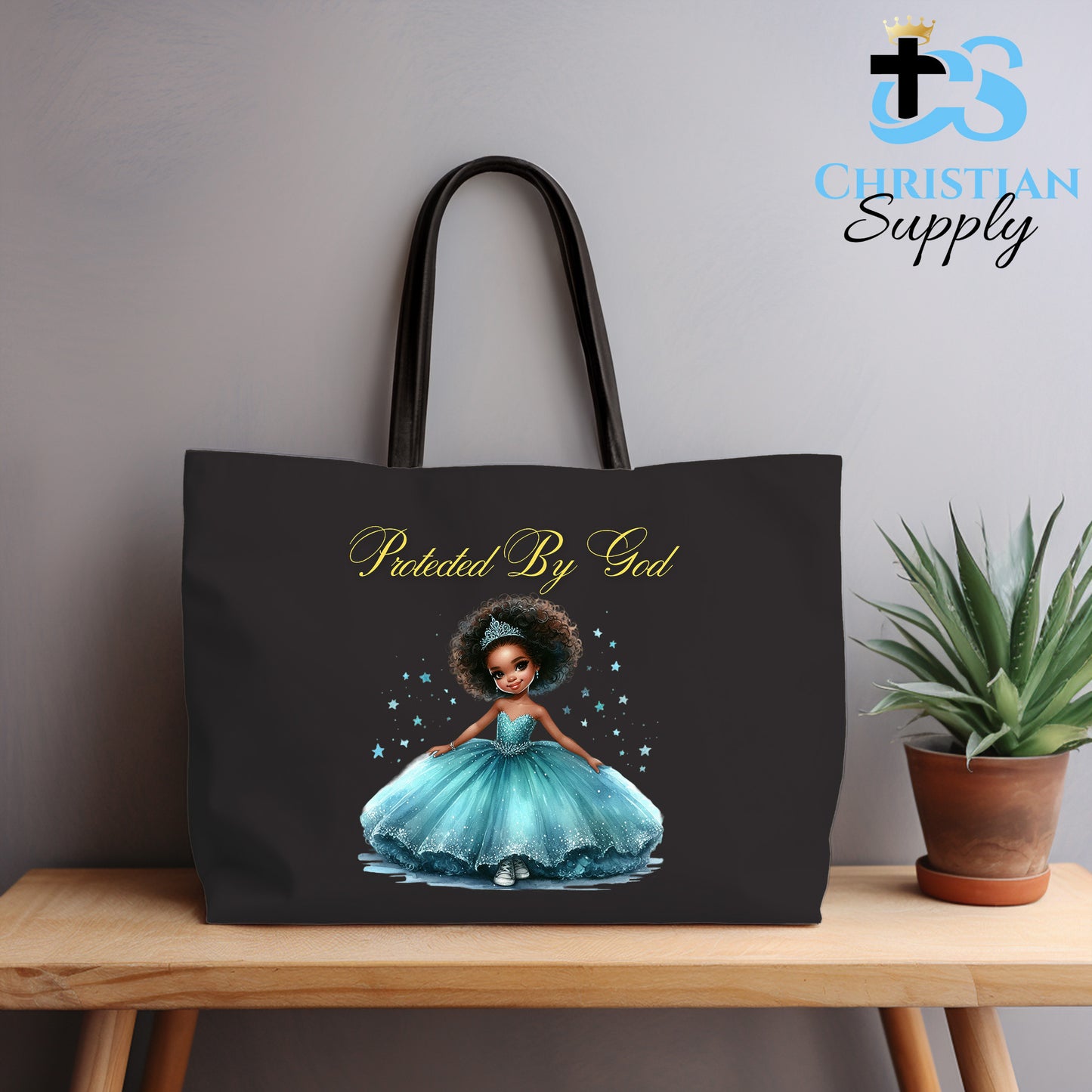 Kids Christian Princess Blue Tote Bag