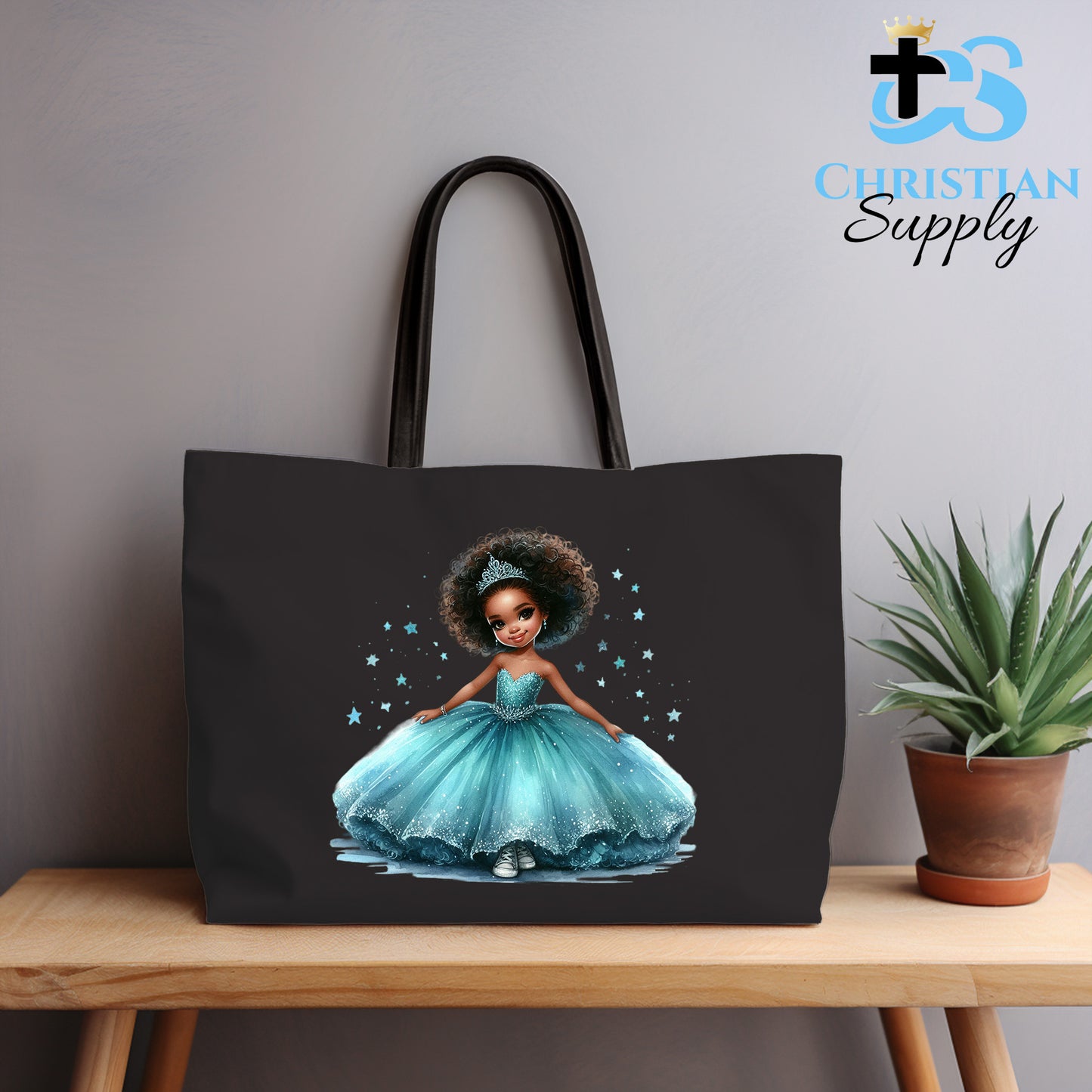 Kids Christian Princess Blue Tote Bag