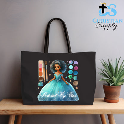 Kids Christian Princess Blue Makeup Artist Tote Bag