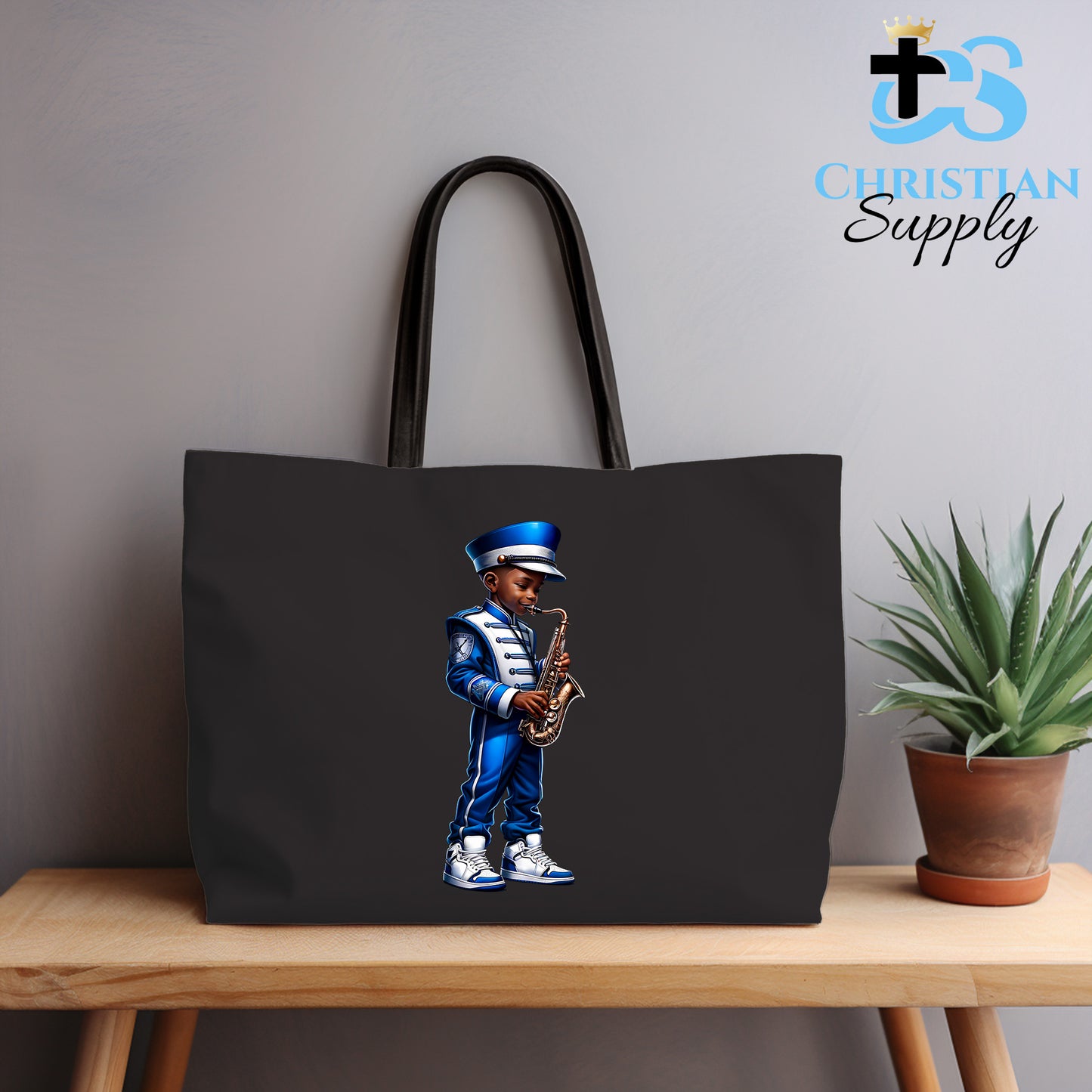 Kids Christian Marching Band Saxophone Tote Bag