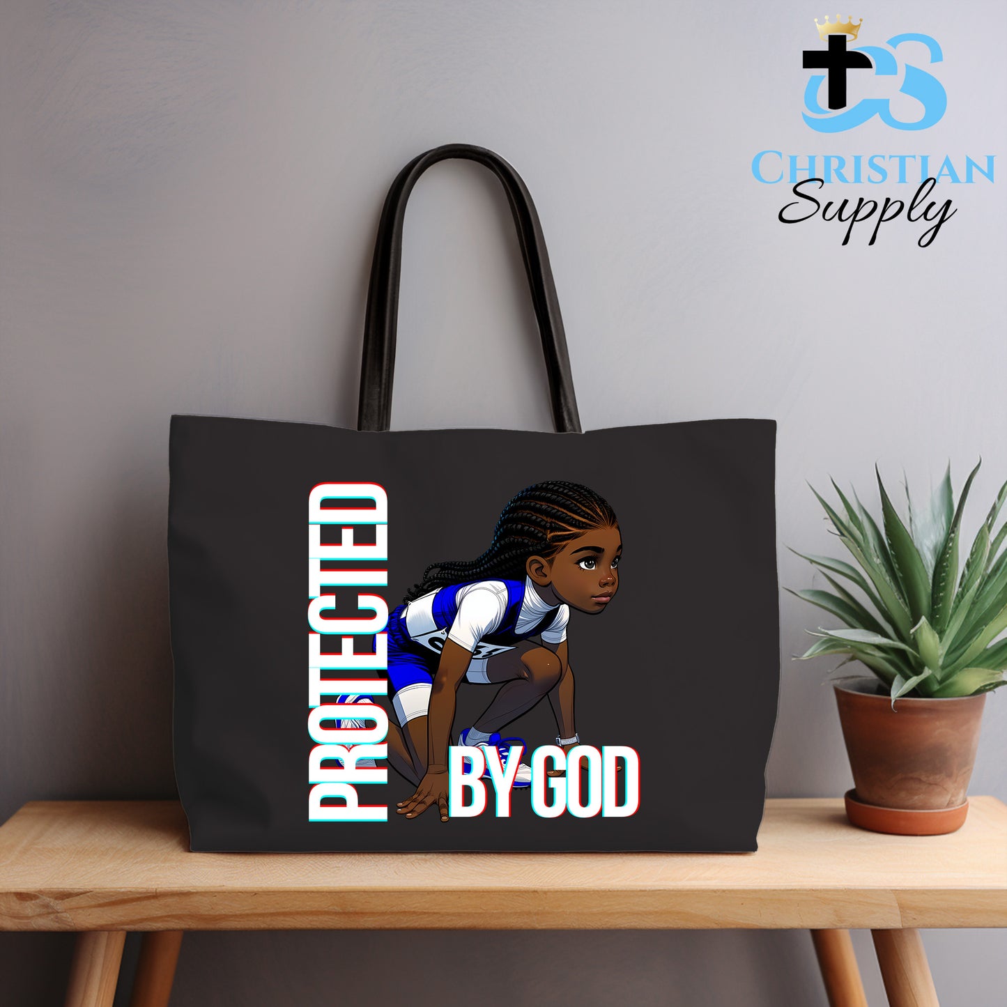 Kids Christian Track and Field Runner Tote Bag