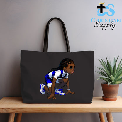 Kids Christian Track and Field Runner Tote Bag