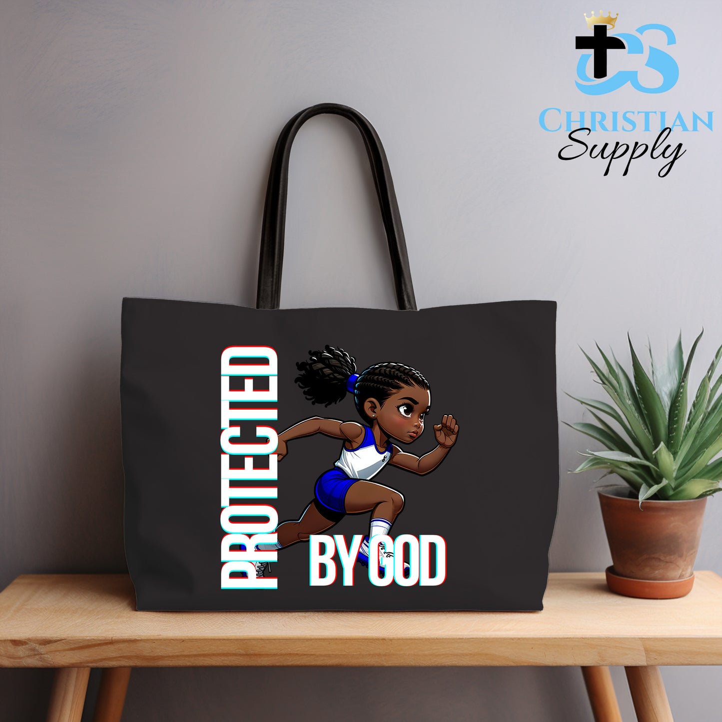 Kids Christian Track and Field Runner 2 Tote Bag