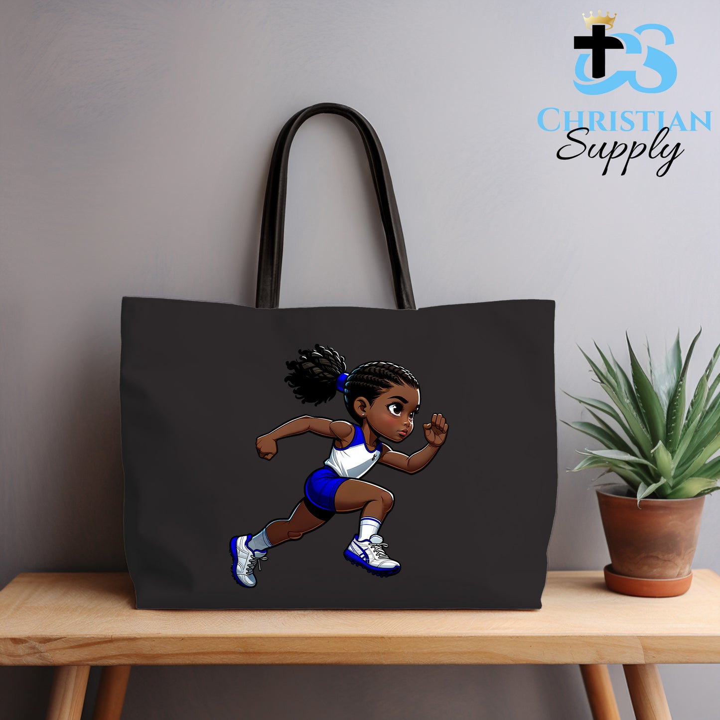 Kids Christian Track and Field Runner 2 Tote Bag