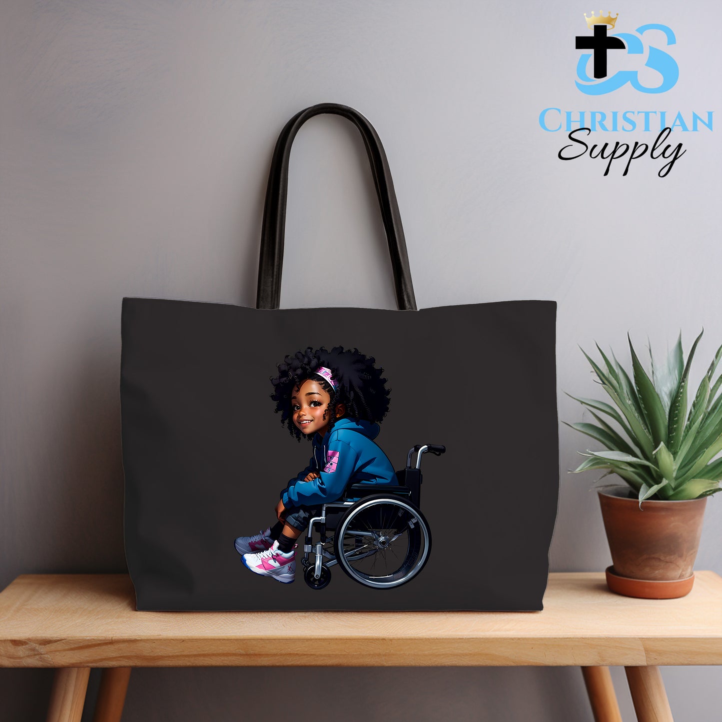 Kids Christian Girl in Wheelchair 1 Tote Bag