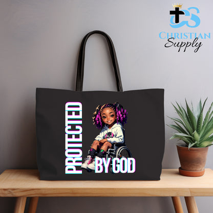 Kids Christian Girl in Wheelchair 2 Tote Bag