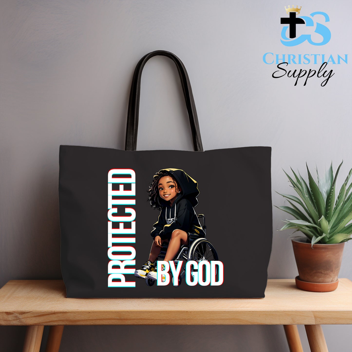 Kids Christian Girl in Wheelchair 3 Tote Bag