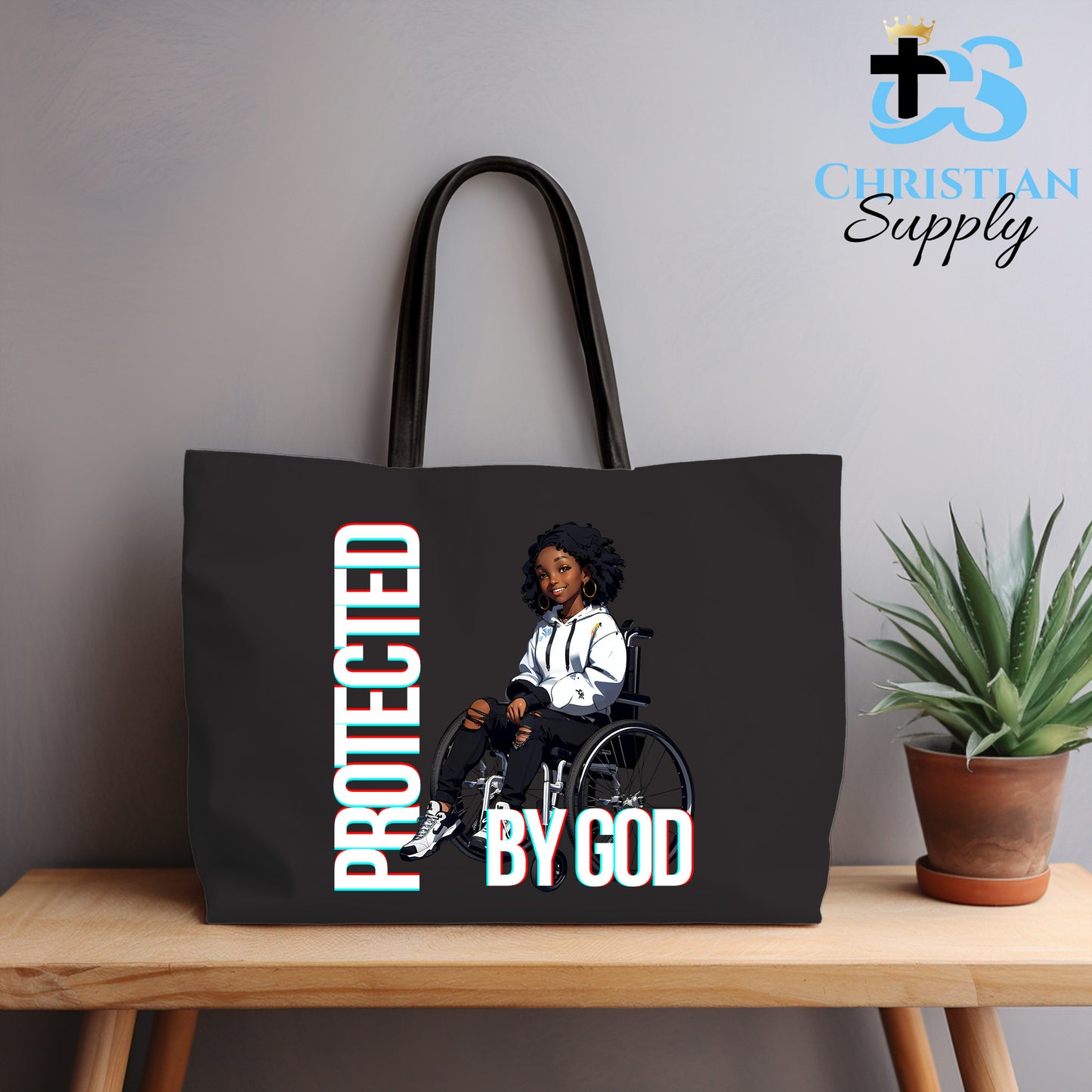 Kids Christian Girl in Wheelchair 4 Tote Bag