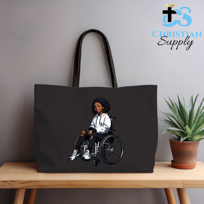 Kids Christian Girl in Wheelchair 4 Tote Bag