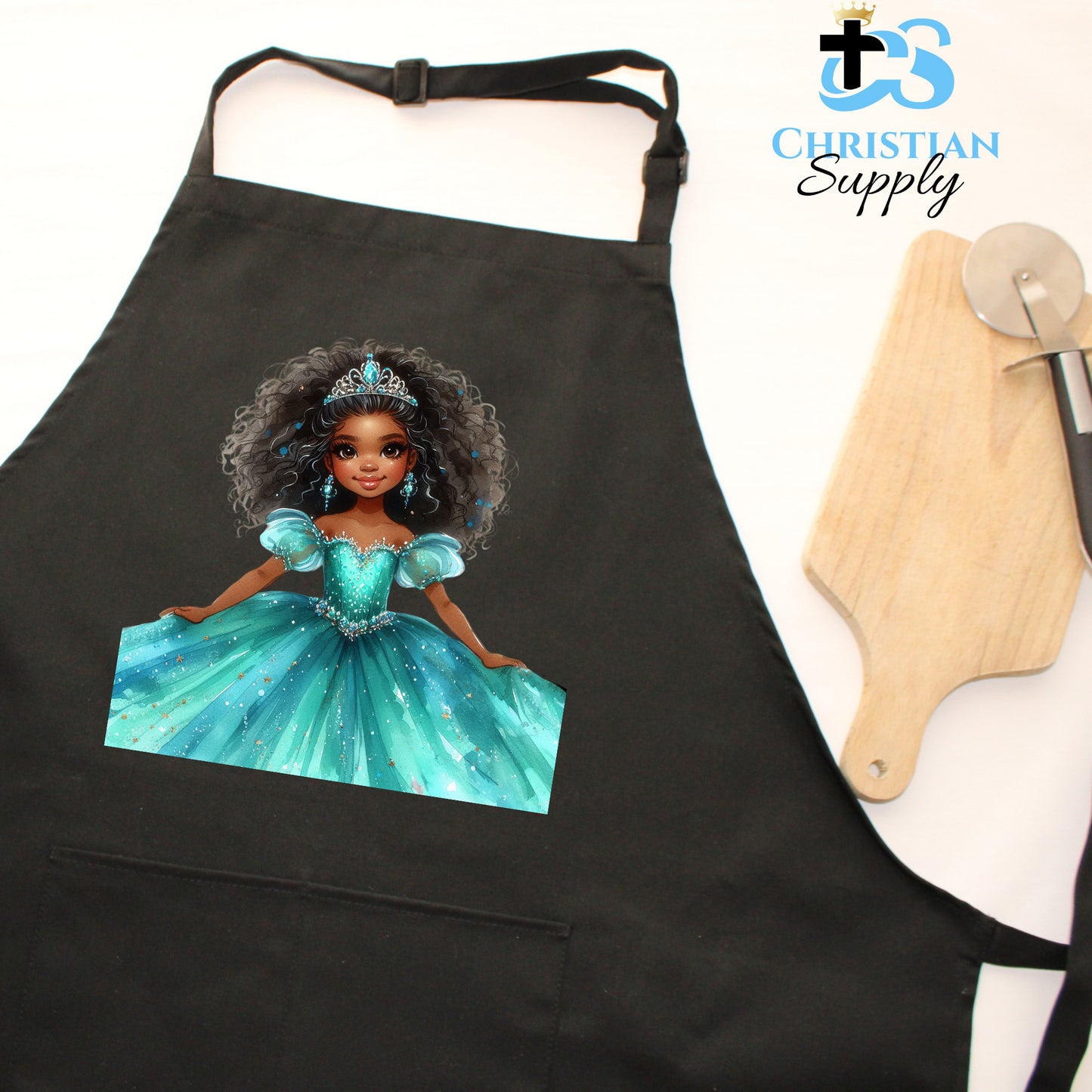 Kids Christian Princess Blue 2 Apron