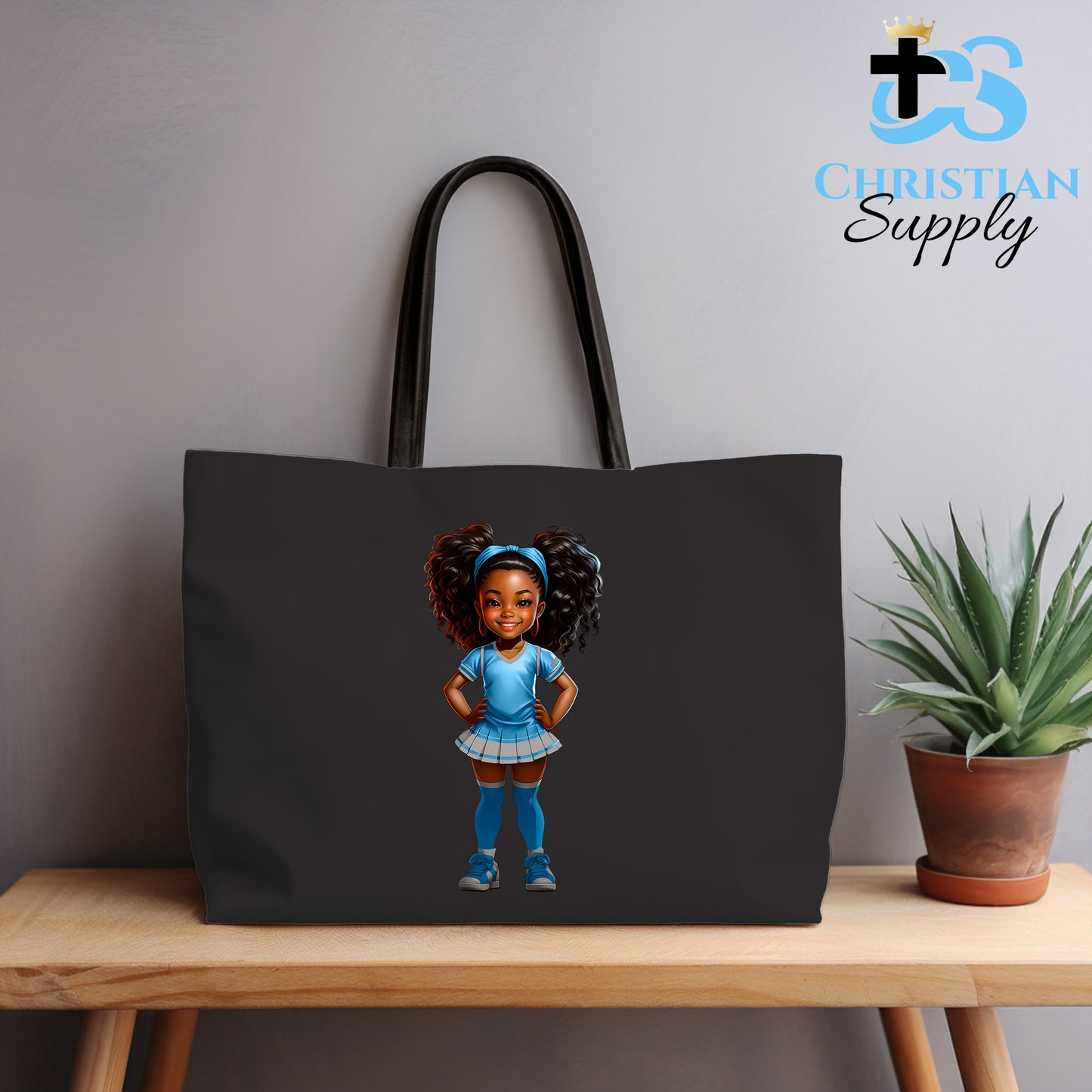 Kids Christian Cheerleader 2 Tote Bag