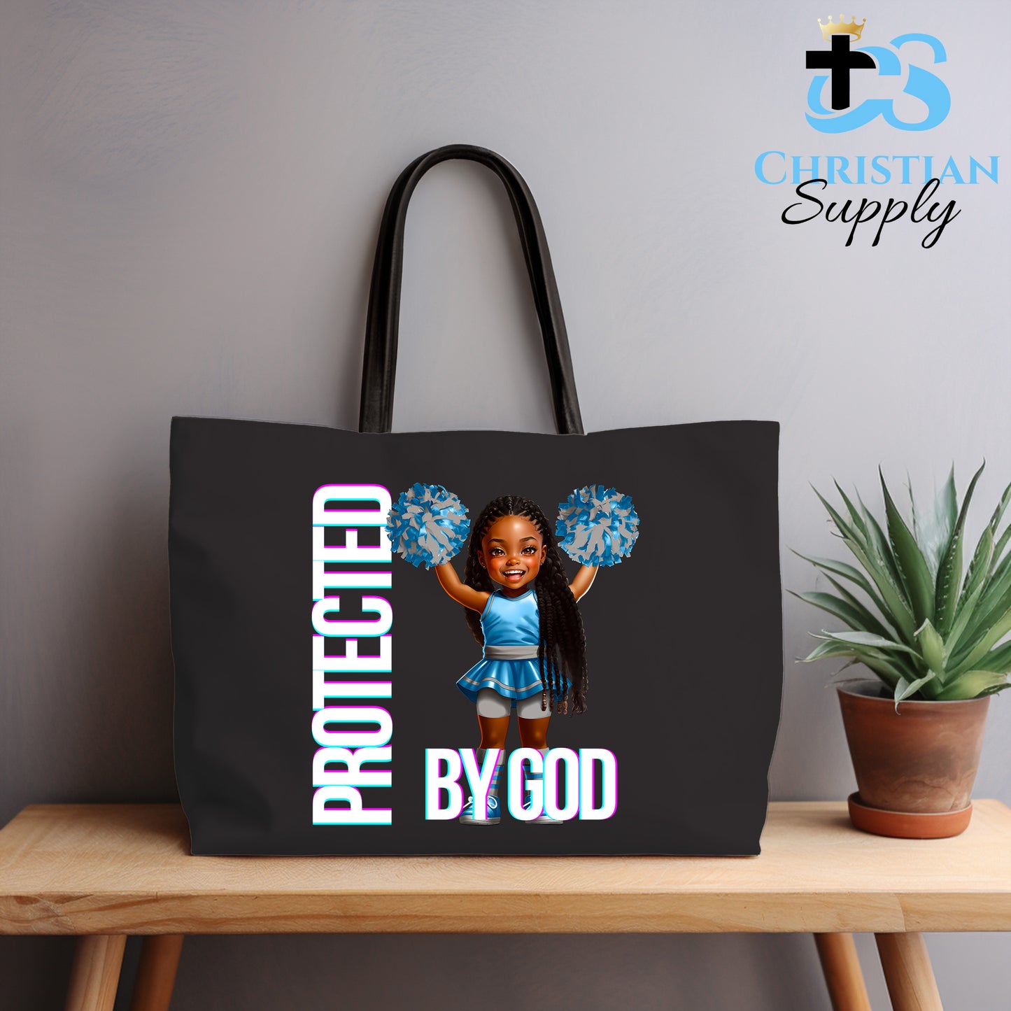 Kids Christian Cheerleader 5 Tote Bag