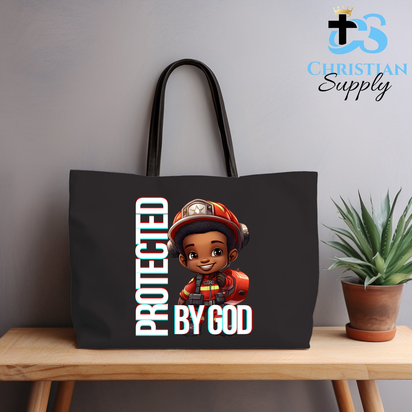 Kids Christian Firefighter Tote Bag