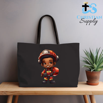 Kids Christian Firefighter Tote Bag