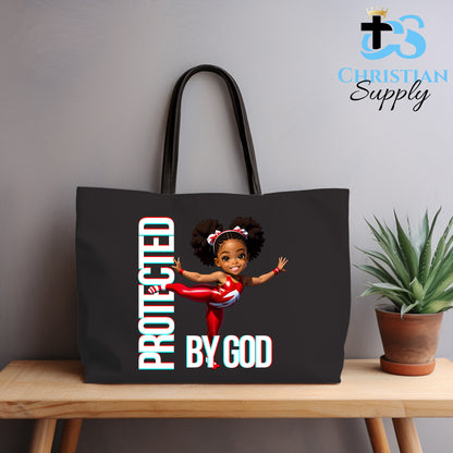 Kids Gymnastics Christian Red Outfit Tote Bag