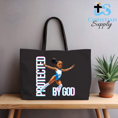 Kids Gymnastics Christian Blue Outfit Tote Bag