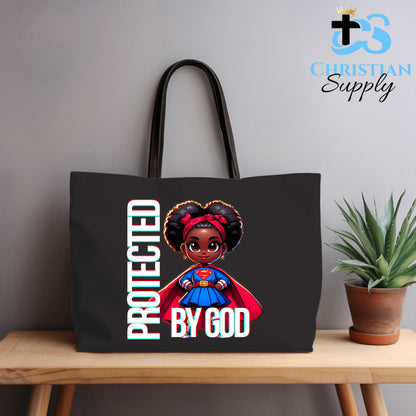 Kids Christian Super Girl Red Outfit Tote Bag