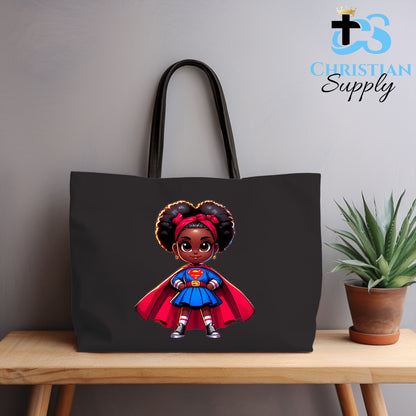 Kids Christian Super Girl Red Outfit Tote Bag