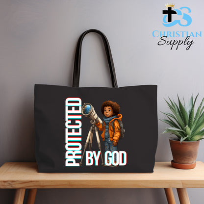 Kids Christian Boy with Telescope Science 2 Tote Bag