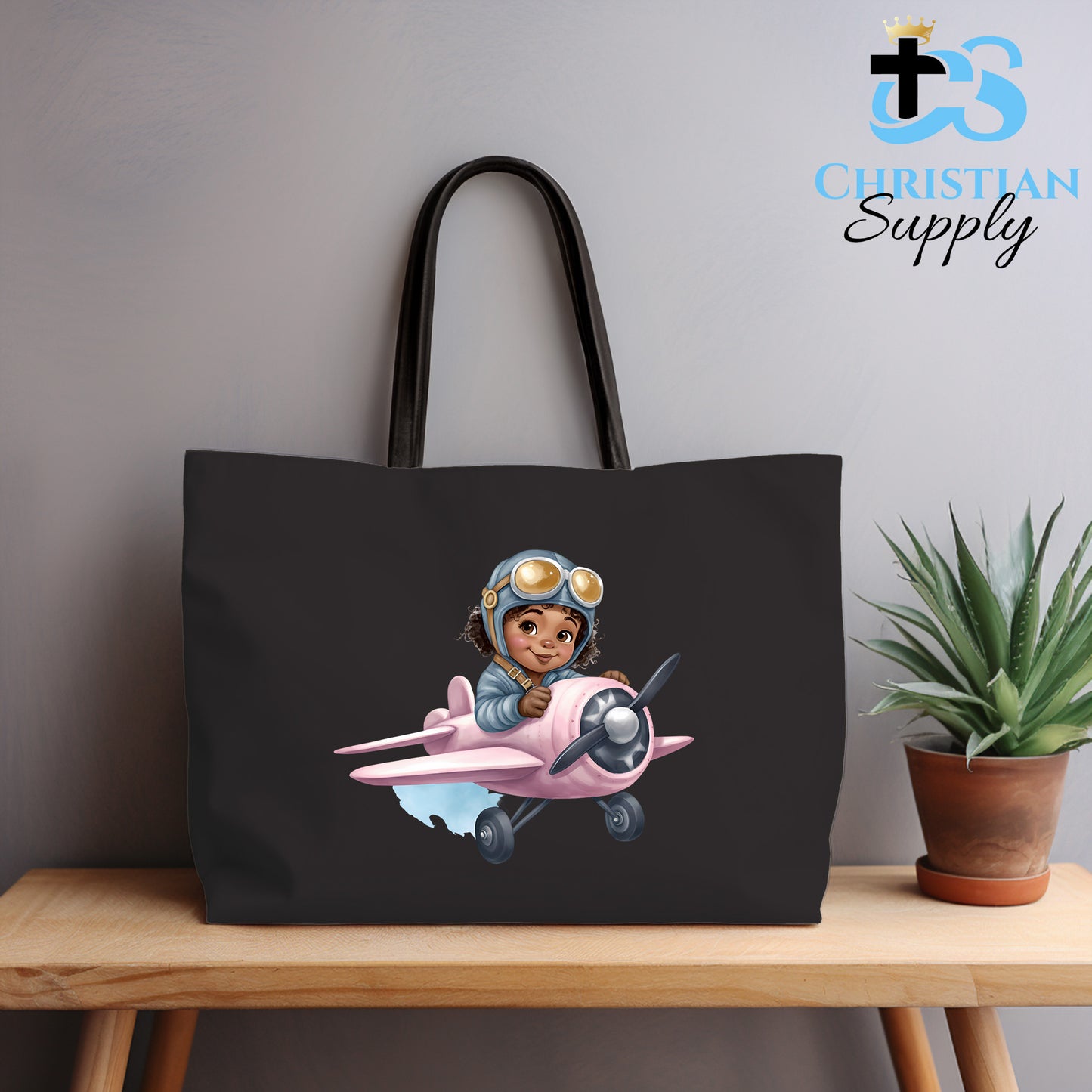 Kids Christian Girl Pilot 2 Tote Bag