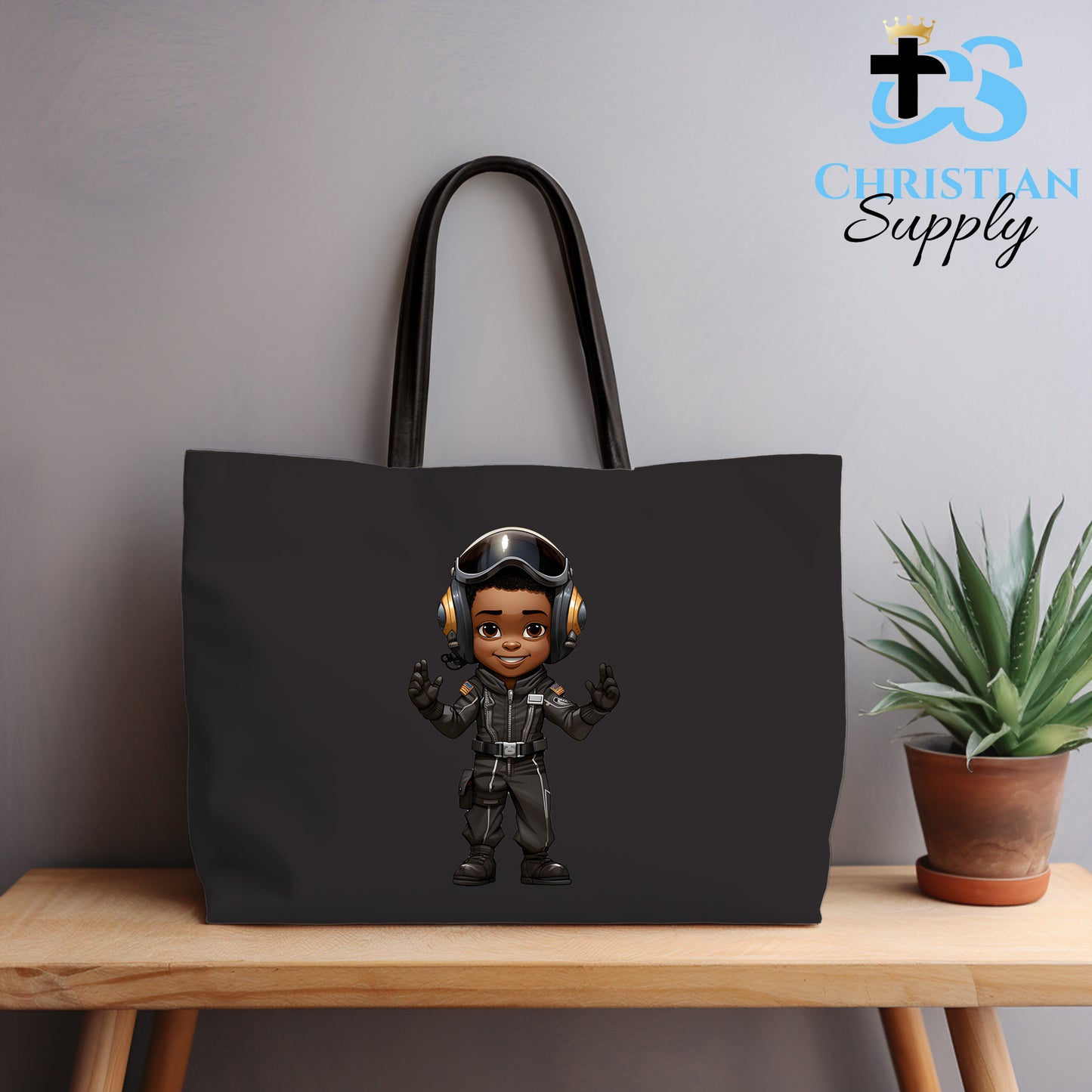 Kids Christian Boy Pilot 5 Tote Bag