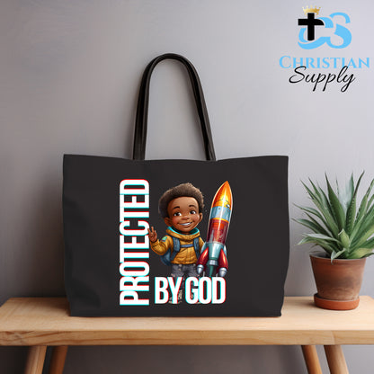 Kids Christian Boy with Rocket Science Tote Bag