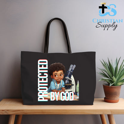 Kids Christian Scientist with Microscope 3 Tote Bag