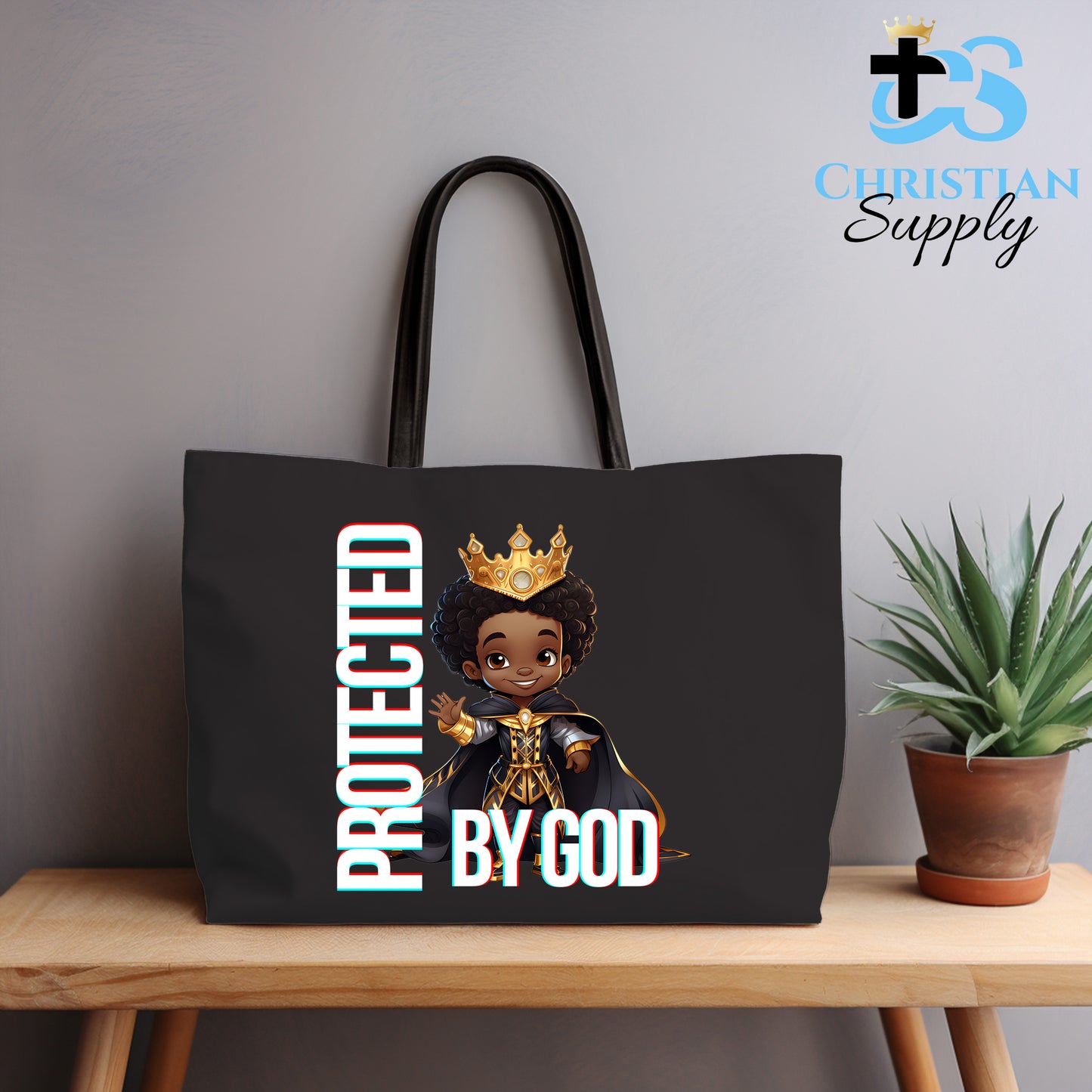 Kids Christian Young Black Prince Tote Bag