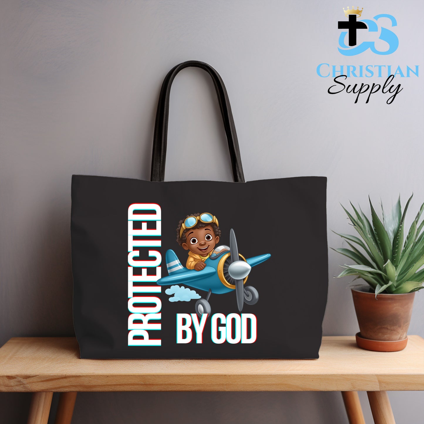 Kids Christian Boy Pilot Tote Bag