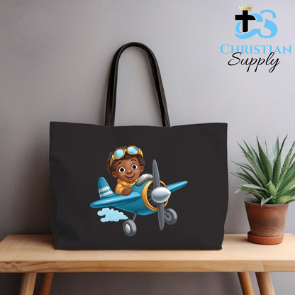 Kids Christian Boy Pilot Tote Bag