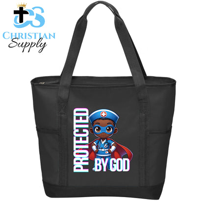 Kids Nurse Medical Christian Superhero Boy Blue Outfit Tote Bag