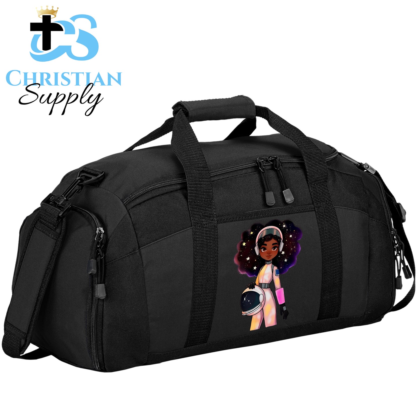 Kids Christian Girl Astronaut Duffel Bag