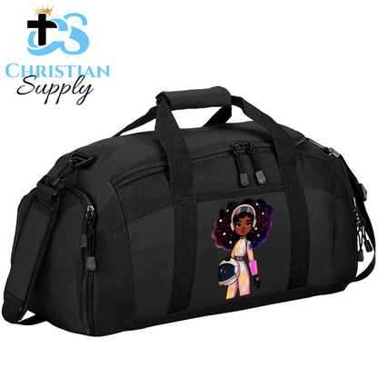 Kids Christian Girl Astronaut Duffel Bag