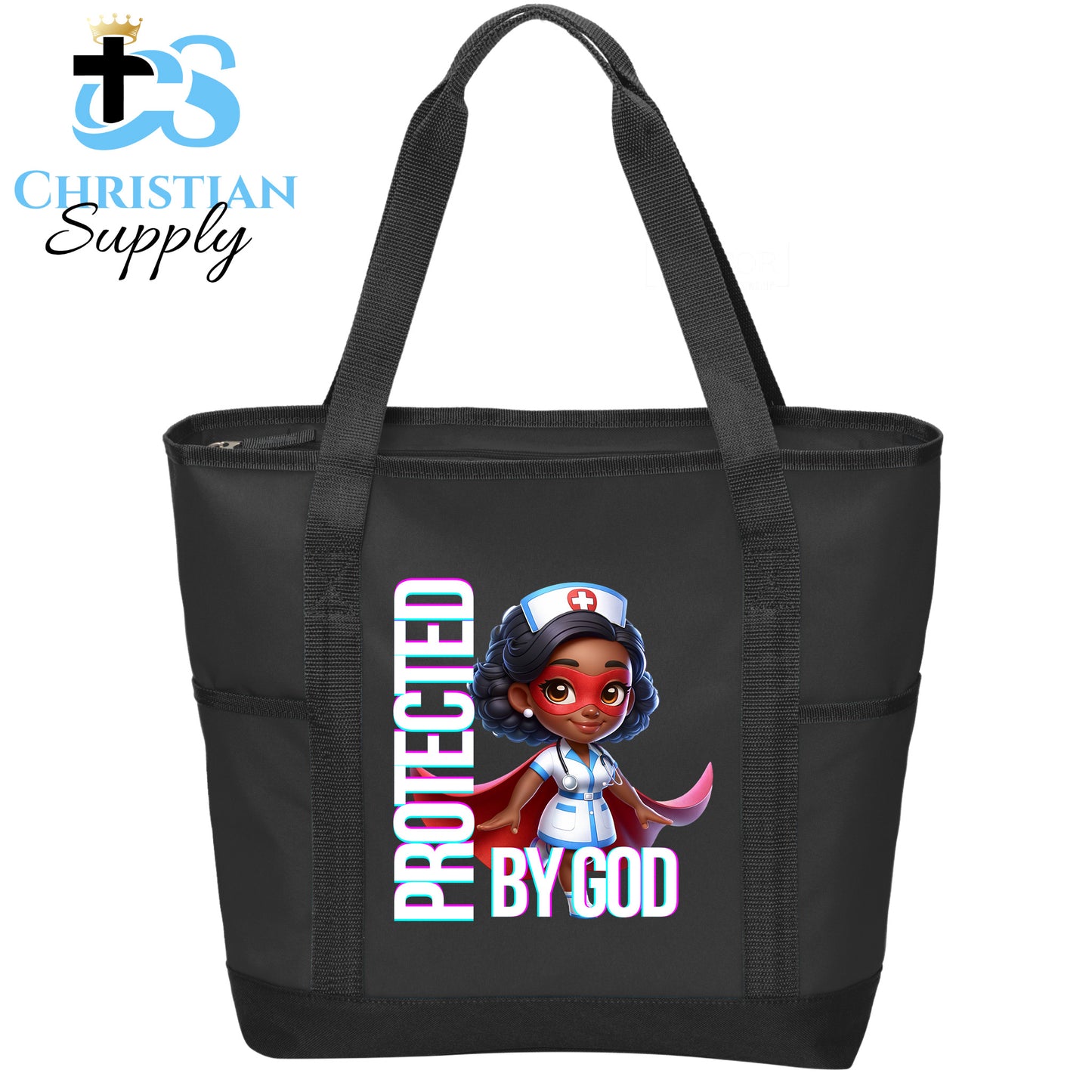 Kids Nurse Medical Christian Superhero Girl White Outfit Tote Bag