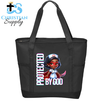 Kids Nurse Medical Christian Superhero Girl White Outfit Tote Bag