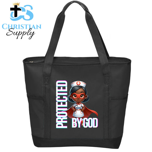 Kids Nurse Medical Christian Superhero Girl White Red Outfit Tote Bag