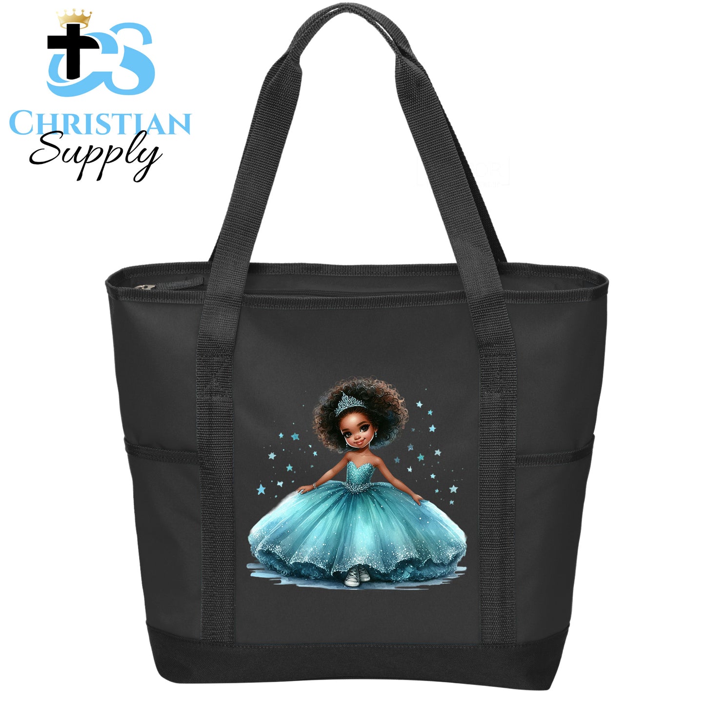 Kids Christian Princess Blue Tote Bag