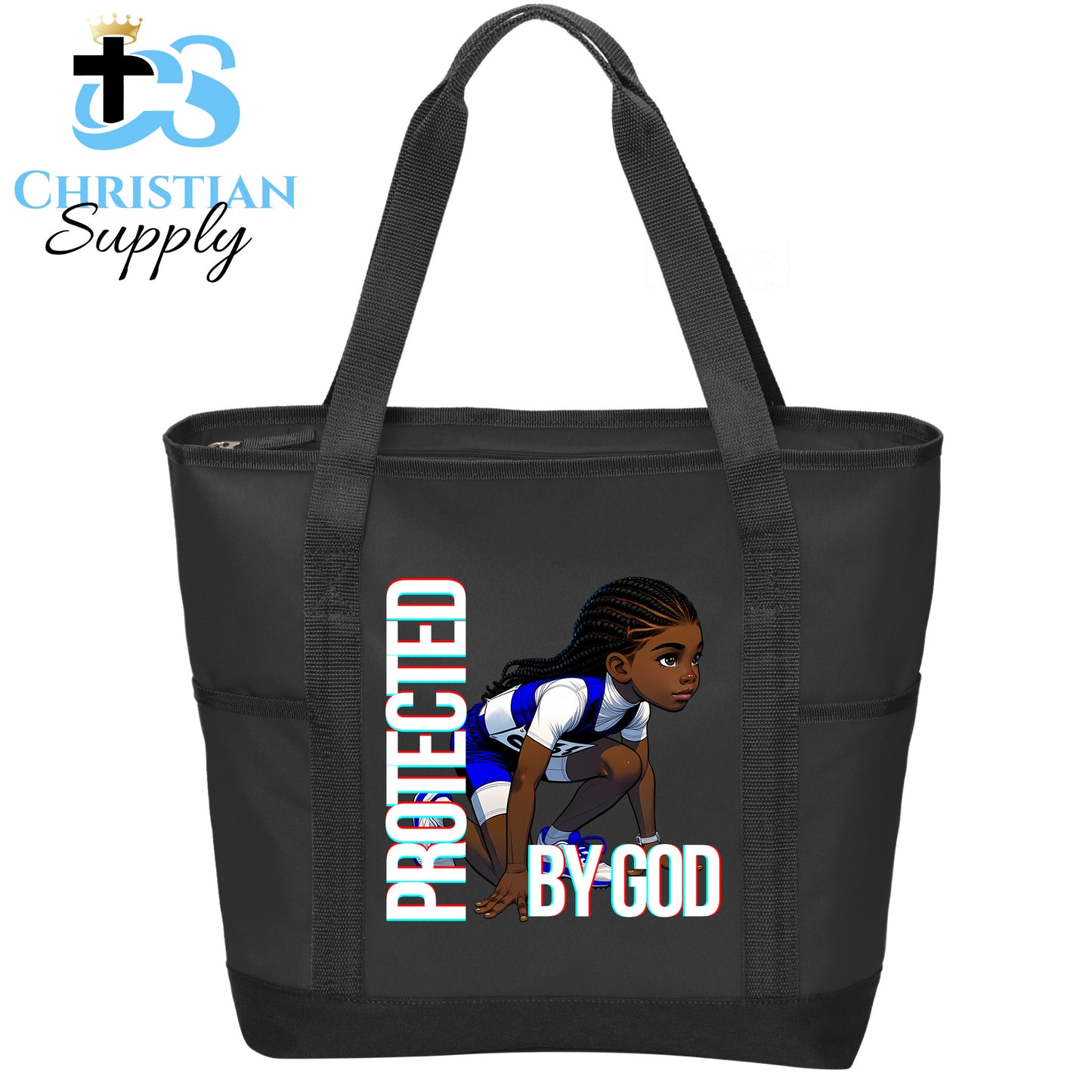 Kids Christian Track and Field Runner Tote Bag