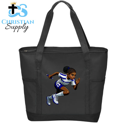 Kids Christian Track and Field Runner Baton Tote Bag