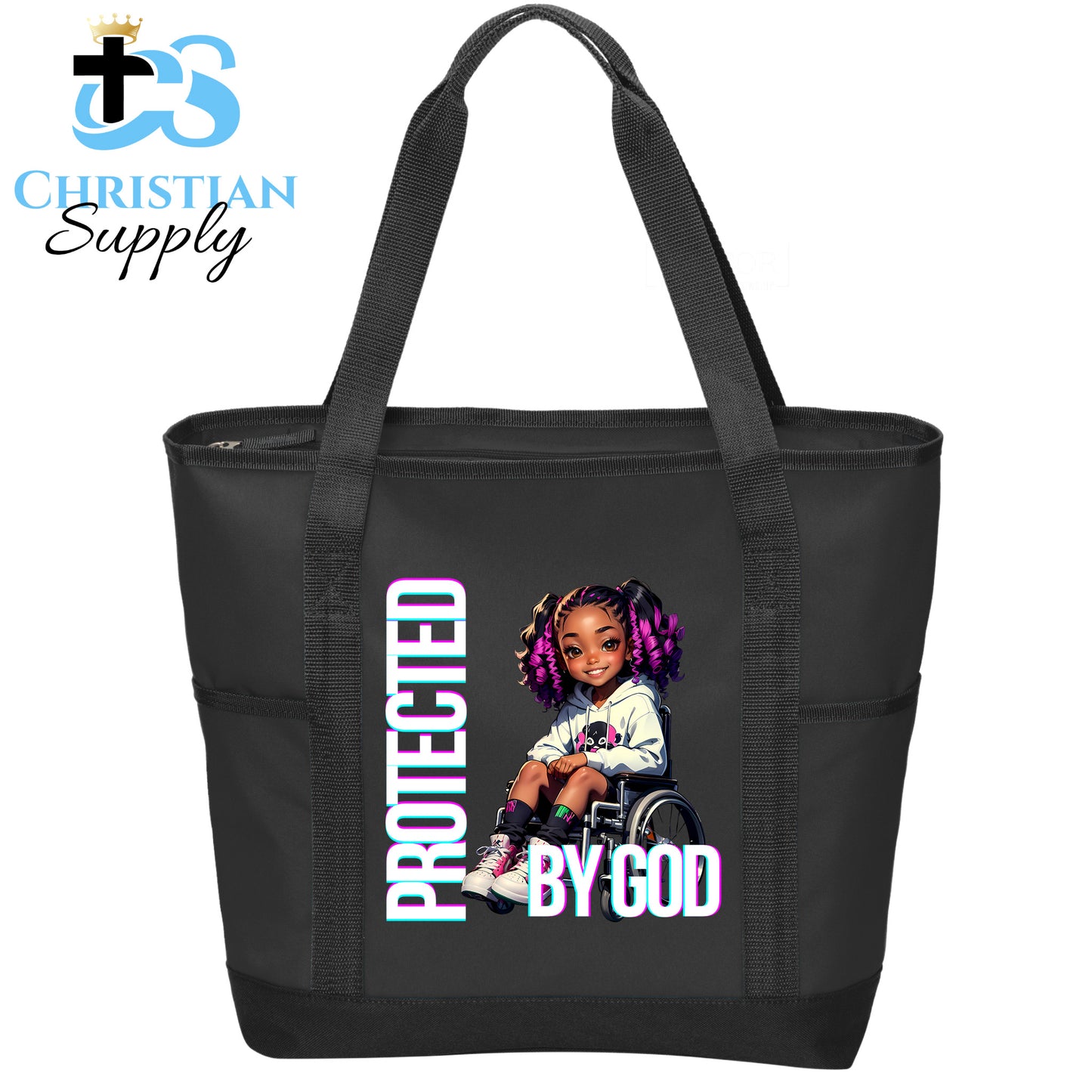 Kids Christian Girl in Wheelchair 2 Tote Bag