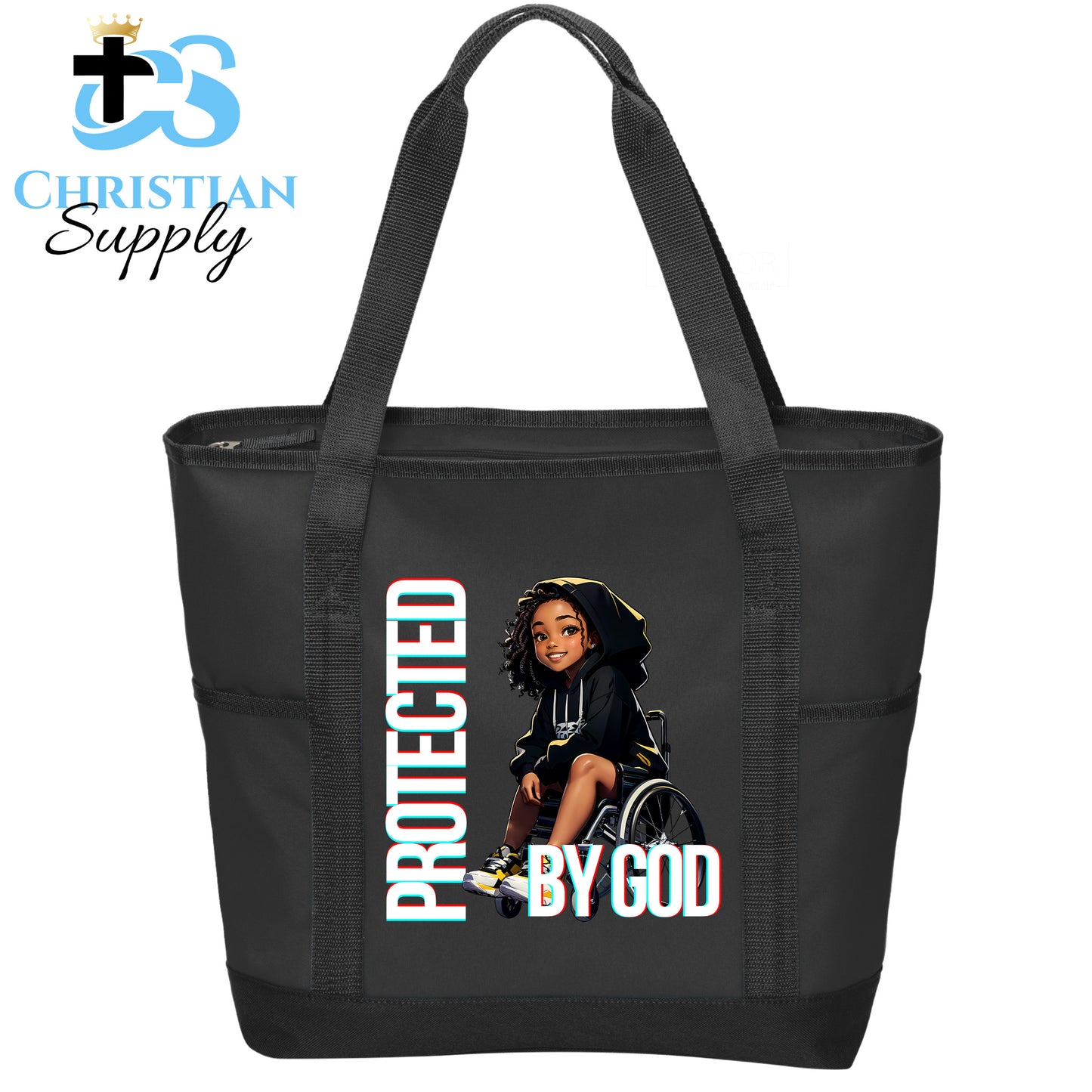 Kids Christian Girl in Wheelchair 3 Tote Bag