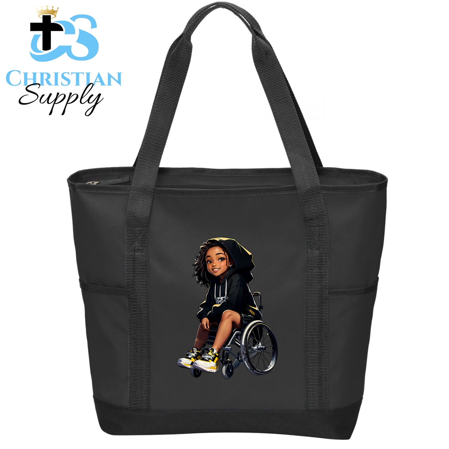 Kids Christian Girl in Wheelchair 3 Tote Bag