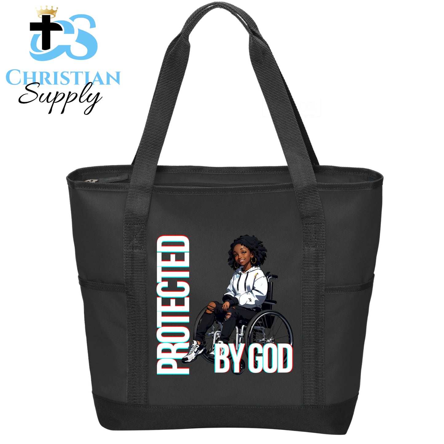 Kids Christian Girl in Wheelchair 4 Tote Bag