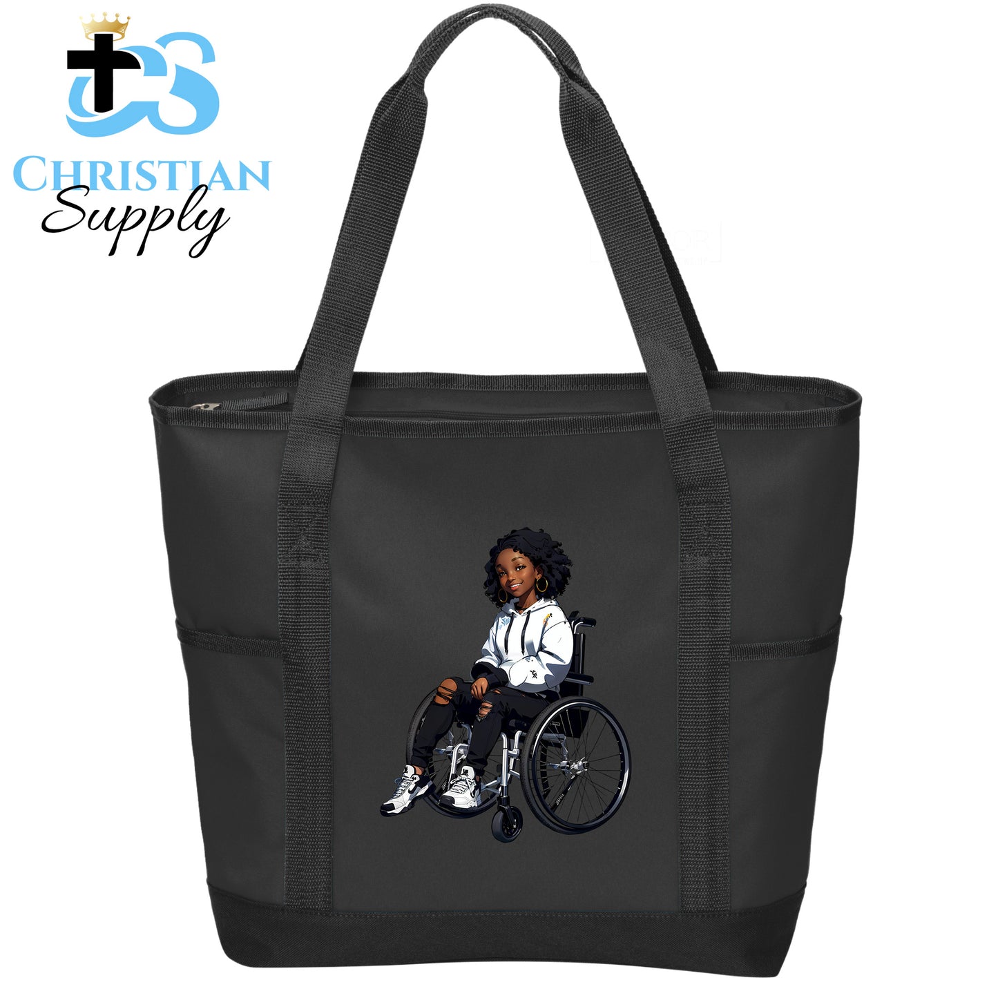 Kids Christian Girl in Wheelchair 4 Tote Bag